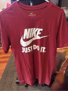 Nike Burgundy Tee with White Logo